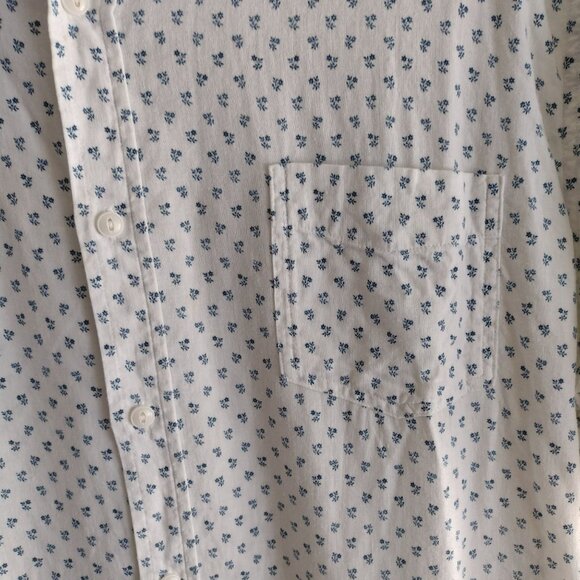 Rails Mens Carson Shirt XXL in Bleu Fleurs White and Blue Linen Blend Button Up - Picture 6 of 11